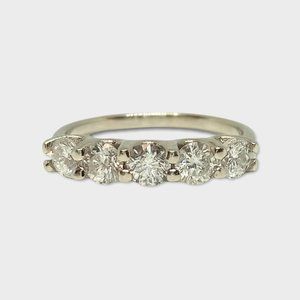 14k White Gold 1.00 CTW Diamond Anniversary Band